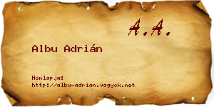 Albu Adrián névjegykártya